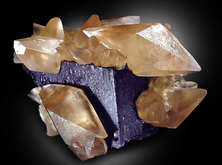 Mineral Specimens: Calcite on Fluorite from Denton Mine, Hardin County, Illinois