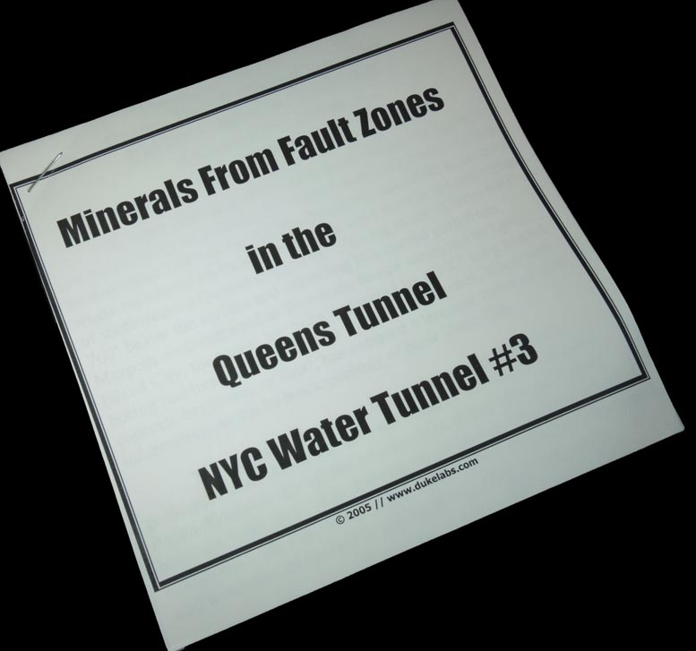 Detail view of mineral Set of nine minerals from the fault zones of NYC Water Tunnel No. 3 for sale from Queens Tunnel excavation, Queens, Woodside, Queens, New York City, Queens County, New York