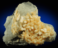 Stilbite-Ca on Calcite for sale from IRT Pelham Line Subway under Southern Boulevard, Bronx, New York City, Bronx County, New York