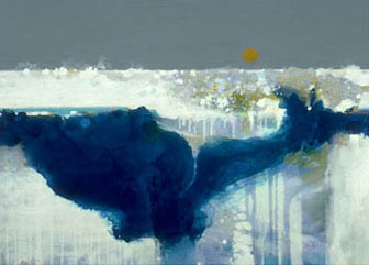 acrylic painting, Ice Fall, by master artist Edward Betts Ice Fall &nbsp;21" x 29"