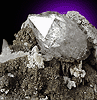Mineral specimen: Quartz var. Herkimer Diamond and Chalcopyrite from Benchmark NY Quarry, St. Johnsville, New York.