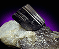 Mineral specimen: Schorl in Smoky Quartz and Oligoclase from 105th Street at Hudson River, Manhattan Island, New York City, New York.