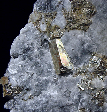 Mineral Specimens: Pyrite in Franklin Marble from Lime Crest Quarry, Sparta, New Jersey