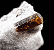 Mineral specimen: Uvite / Dravite Tourmaline, rare terminated crystal from Inwood Hill Park, Manhattan Island, New York City, New York.